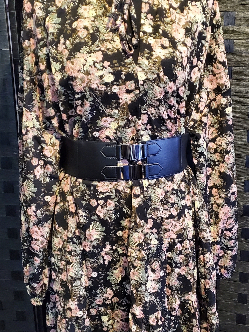 Maurices Black Wide Elastic Belt with Shiny Silver Buckles//// Belt Not Included